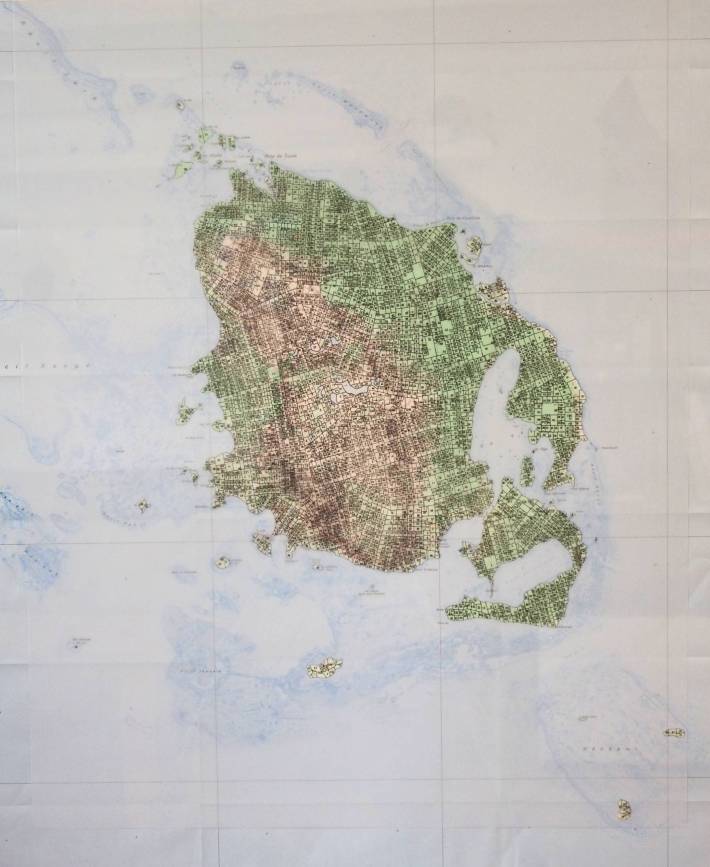 appropriation#1 Kunyié / 60X70cm / dessin à l'encre sur carte / ink drawing on polyster, map